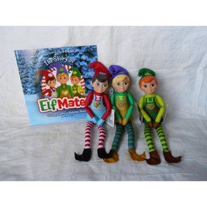 NEW Christmas Elf on a shelf Elf Mates Friends and Book Chef Toy Maker & Cobbler